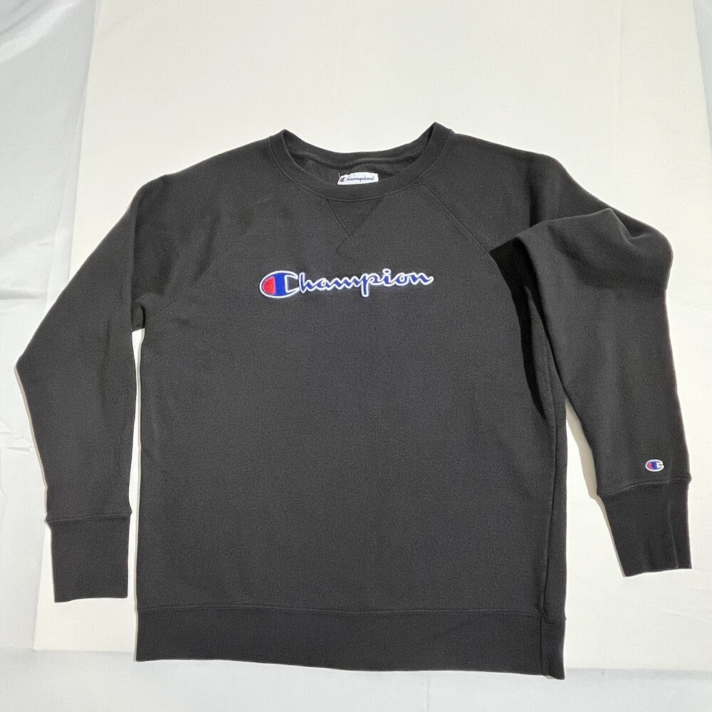 Champion Authentic AthleticWear Mens L Faded Black Pullover Crewneck Sweatshirt